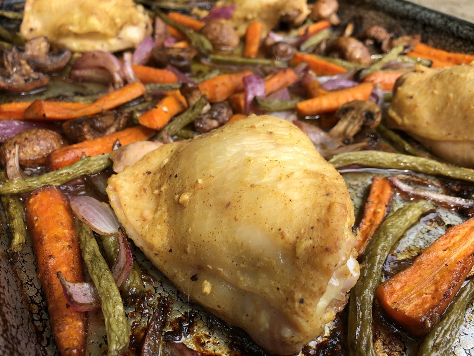 Sheet Pan Dijon Chicken with Balsamic Vegetables
